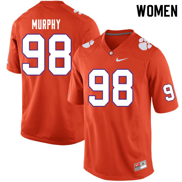 Women #98 Myles Murphy Clemson Tigers College Football Jerseys Sale-Orange